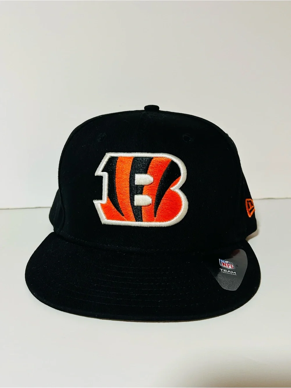 New Era Black Orange Cincinnati Bengals Logo Fitted Cap